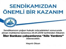 İller Bankası Çalışanlarına 'Aile Yardımı' kazandık.