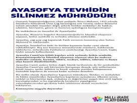 Milli İrade Platformu’ndan Ayasofya Açıklaması