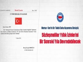 Sözleşmeliler Yıllık İzinlerini Bir Sonraki Yıla Devredebilecek