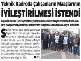 Malatya İl Başkanlığımız, Teknik Hizmetler Sınıfında Olanlar İçin Basın Açıklaması Düzenledi